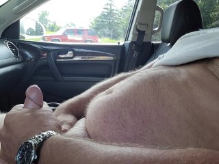 Public car cumshot
