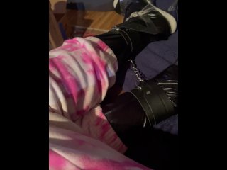 anal, high heels stockings, plugged, latex
