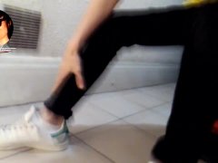 Calf lovers like this insane fetish POV video of fit skinny twink but huge calves in tight jeans
