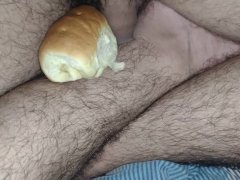 Bear hairy with his big hairy cock about to eat