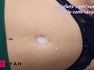 Cumming on my Hot Neighboor's Belly Button