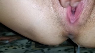 I got a full cunt of cum. Outdoors in a tent.