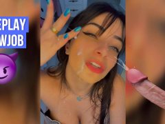 ROLEPLAY sexy latina catching you with a boner for being spying her and do a perfect blowjob to you