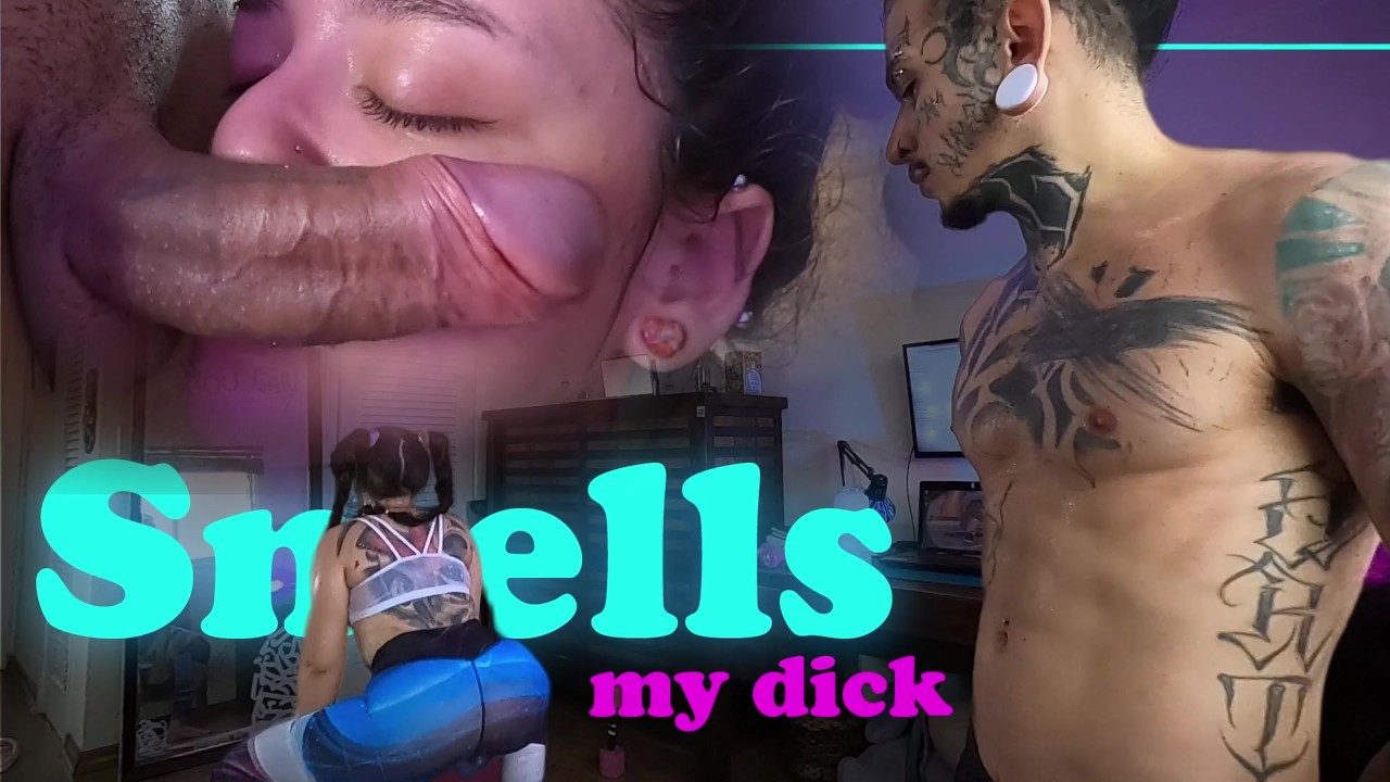 My stepsister smells my sweaty cock after training