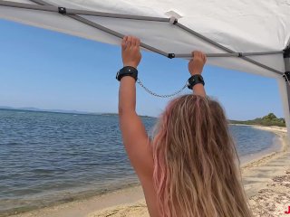 Dirty wild anal on beach tied up I Hard fucking her big juicy ass JessiJek screenshot number 1