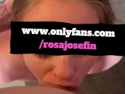 Preview 6 of Rosa lets two big cocks facefuck and throatfuck her pretty little face