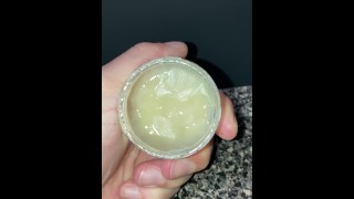 Defrosting my saved cumshots, many of my own loads for cumplay!!