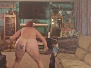 red head, big stick, naked exercise, exclusive