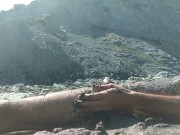 Preview 1 of I Get Muddy and Do Nudism on a Virgin Beach in Front of a Gay Couple