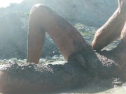 Preview 6 of I Get Muddy and Do Nudism on a Virgin Beach in Front of a Gay Couple