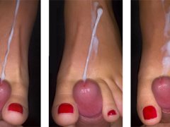 FOOTJOB AND CUMSHOT OVER MY FEET AFTER 1 WEEK OF ABSTINENCE