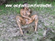 Preview 3 of FAESPANTIES mud covered MILF pisses on herself and takes intense hardcore cock after