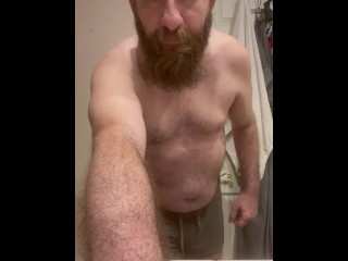 Hung Bear Stud Horny and Jacking another Load Cum