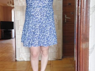 Hot Girly Boy Sissy alone at Home Dressing on her new Sexy Dresses