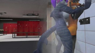 Warm Anthro Futa Furry Dragon Sex While Standing Beneath The Shower With Furry Fox Sex