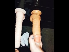 Double dildo footjob from thirsty milf