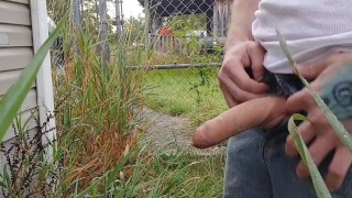 -Uncutatnight- Uncut Cock Pissing Outside In PUBLIC