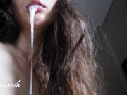 Preview 5 of Pulsating Throatpie Compilation, Sloppiest Cum In Closed Mouth - Amateur Lanreta