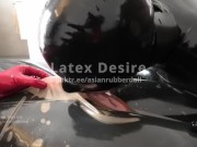 Preview 6 of My toy in vacuum bed has to lick my pussy Latex Rubber