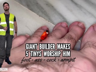 Construtor Gigante Faz 5 Minúsculos Adorarem Ele - Pé - Pau - Bunda - Axila
