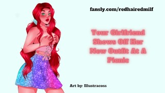 Ваша девушка демонстрирует свой новый наряд на пикнике