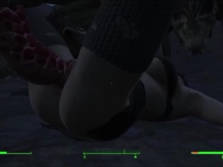 Deathclaw Threatens Starlight Drive In: Fallout 4 Sex Mods 3D Animated Sex Gameplay Monster Sex