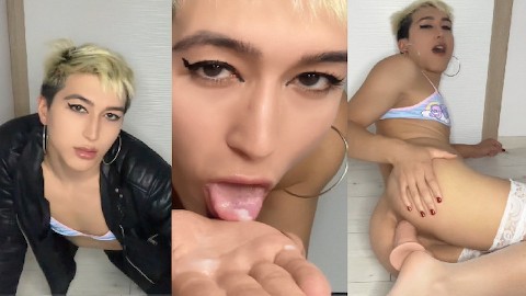 Sweet Femboy teasing you with his sweet ass and gorgeous cock