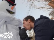 Preview 2 of TWINKPOP - Tattooed Guy Bo Sinn Gets Dressed As A Snowman And Fucks All Of Benjamin Blue's Holes