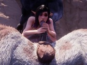 Preview 3 of Petite Elf Girl Double Penetrated by two Monster Cock Minotaurs Furry 3D Hentai