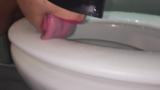 08 24 2023 My Human Toilet Is Thirsty For Piss And Cleaning The Entire Toilet Bowl With Its Tongue