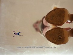 Giantess girlfriend crushes her boyfriend with her high heels