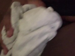 Bbq rubs shirt on her pussy till she cums