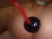 Preview 1 of Stretching my hole to the max with inflatable plug
