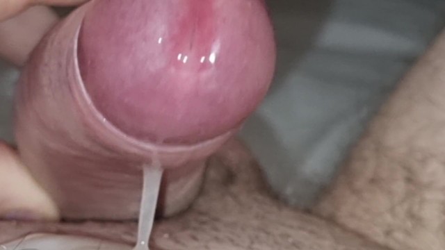 CLOSEUP SLOWMO POV. Milking and Edging. Slow Leaking Satisfying CUMSHOT