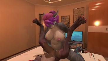 Жара Anthro Futa пушистый дракон и горячая пушистая лиса