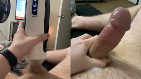 Guy Sticking his FAT BWC inside a tight PUSSY Stroker! [HOT]