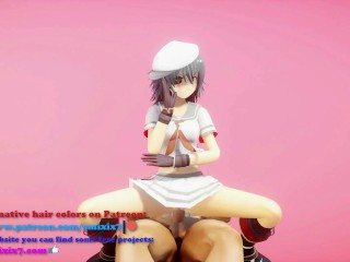 Kiso Kantai Collection Hentai Cowgirl Position Sex and Dance Undress MMD 3D Green Hair Color Edit
