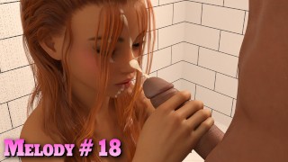 Melody # 18 Morning shower blowjob