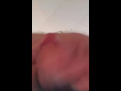 Jacking off and cumming at a different angle