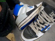 Preview 6 of 4 cumshots on used DC Spartan shoes from a young friend