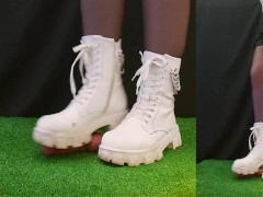 Combat Girl Marching on Your Cock and Balls