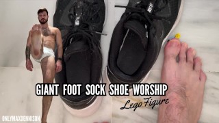 Giant foot sock shoe worship - Lego figure