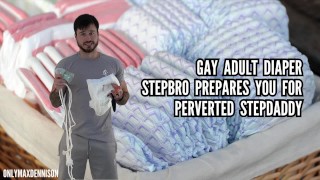 Pañal adulto gay - preparado para padrastro pervertido por hermanastro