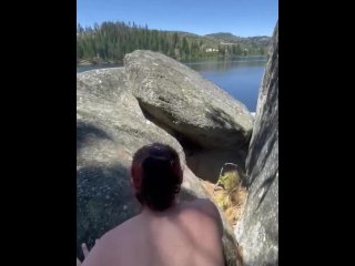 lake, brunette, vertical video, whore