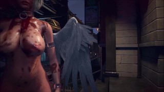 Сексуальная Джилл Валентайн из Resident Evil 3 танцует голышом треся своими сиськами и попой