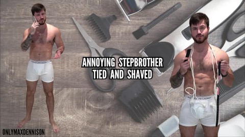 Annoying stepbrother tied and shaved - head shave fetish