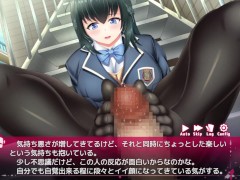 【#02 アニメーションエロゲ(体験版)実況】〇を救え!  爆乳J〇が黒ストッキング足コキで精液ぶっかけられ(巨乳生徒会長 莉緒～誘〇〇を成敗して学園    - Screenshot 10 of 16 - Hentai Anime