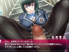 【#02 アニメーションエロゲ(体験版)実況】〇を救え!  爆乳J〇が黒ストッキング足コキで精液ぶっかけられ(巨乳生徒会長 莉緒～誘〇〇を成敗して学園    - Screenshot 11 of 16 - Hentai