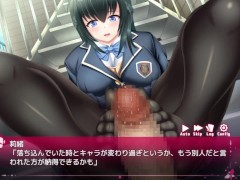 【#02 アニメーションエロゲ(体験版)実況】〇を救え!  爆乳J〇が黒ストッキング足コキで精液ぶっかけられ(巨乳生徒会長 莉緒～誘〇〇を成敗して学園   