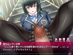 【#02 アニメーションエロゲ(体験版)実況】〇を救え!  爆乳J〇が黒ストッキング足コキで精液ぶっかけられ(巨乳生徒会長 莉緒～誘〇〇を成敗して学園    - Screenshot 13 of 16 - エロゲー